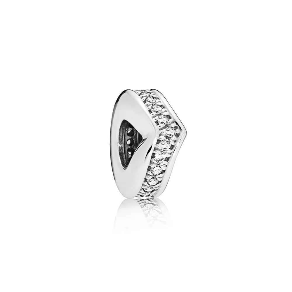 Pandora Wishbone sølv avstandsstykke med klar cubic zirconia - 797808CZ