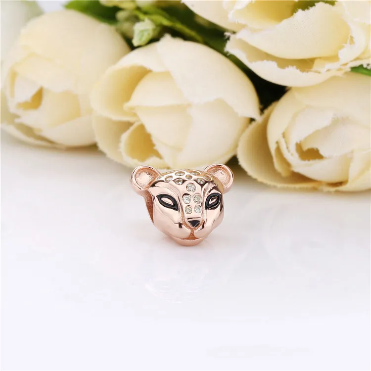 Lioness Pandora Rose charm with honey cubic zirconia and black enamel - 788024CZM