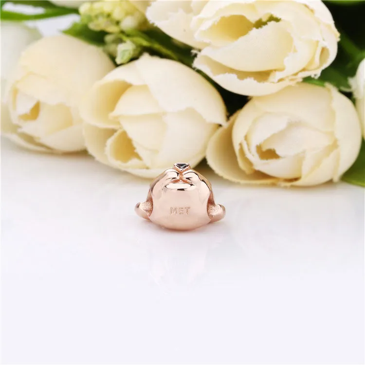 Lioness Pandora Rose charm with honey cubic zirconia and black enamel - 788024CZM