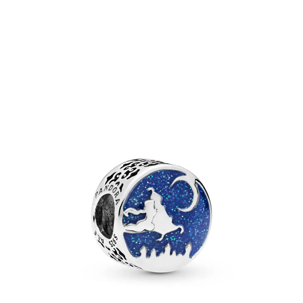 Pandora Disney Aladdin and Jasmine silver charm with blue enamel - 798039ENMX