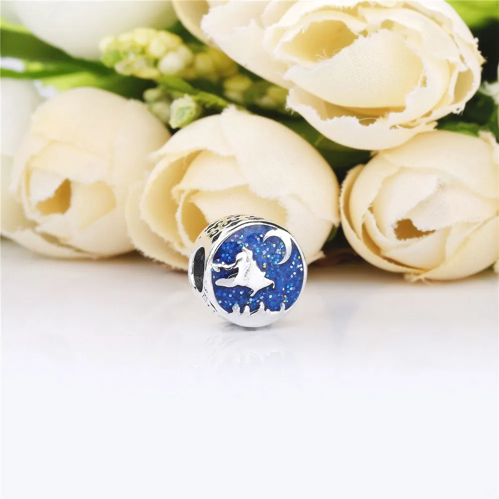 Pandora Disney Aladdin and Jasmine silver charm with blue enamel - 798039ENMX