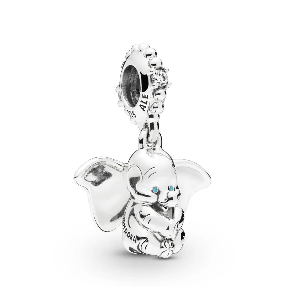 Pandora Disney Dumbo sølv dingler med klar cubic zirconia og blå emalje - 797849CZ