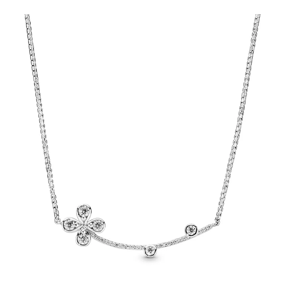 Pandora Flower silver collier with clear cubic zirconia - 397956CZ