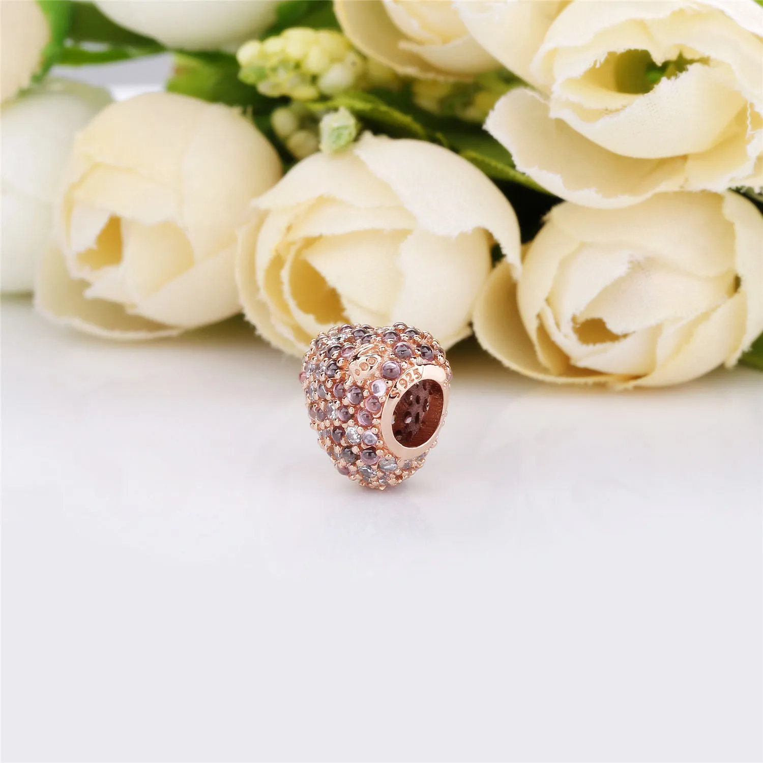 PANDORA Glimrende Ladybird Heart Charm - 787894NPOMX