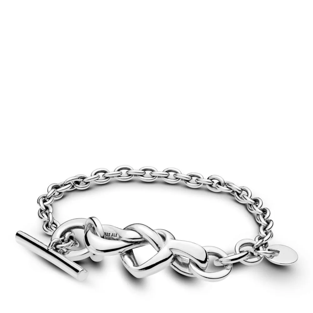 Pandora Knotted hearts silver T-bar bracelet - 598100