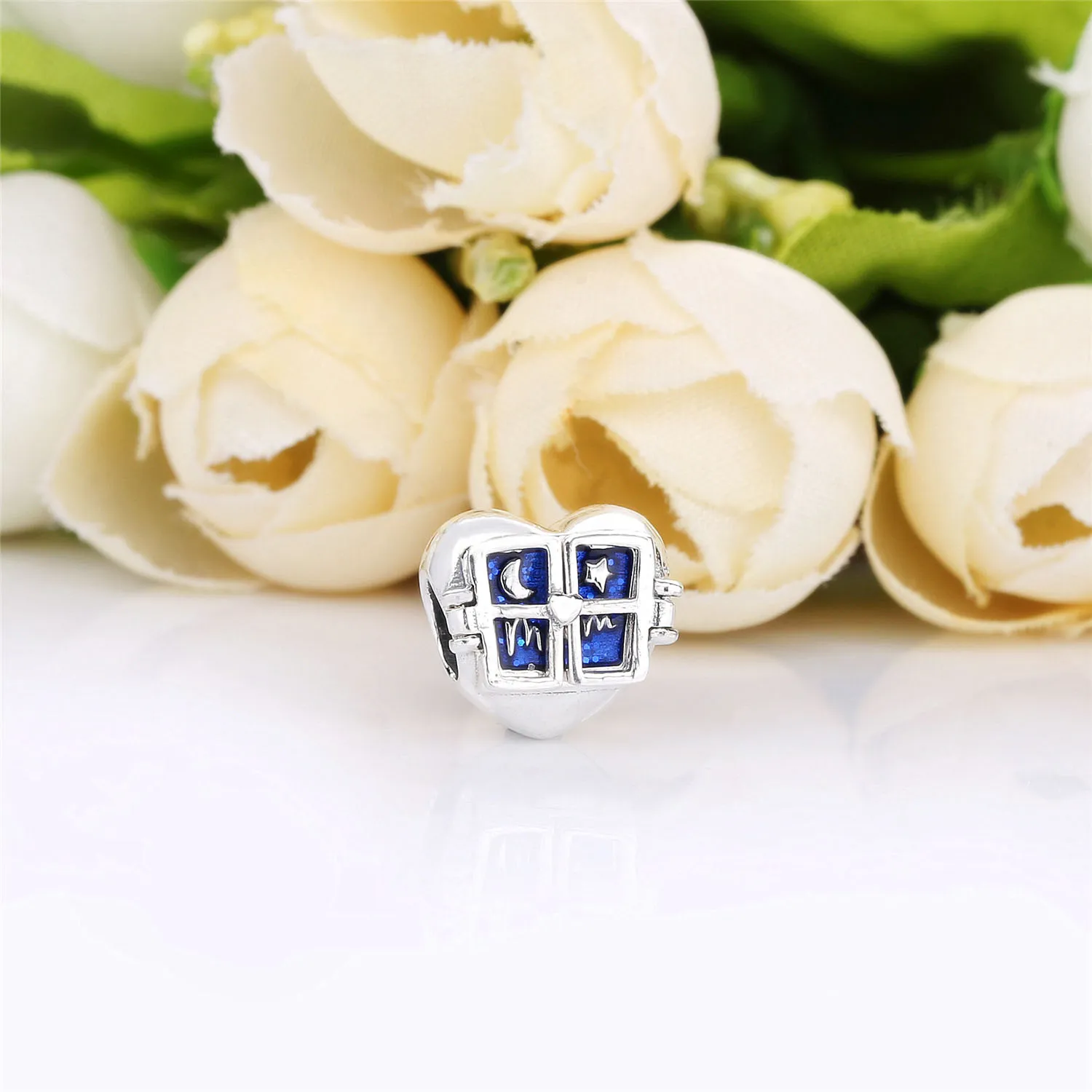 Pandora Mum heart silver charm with blue enamel - 798006EN63