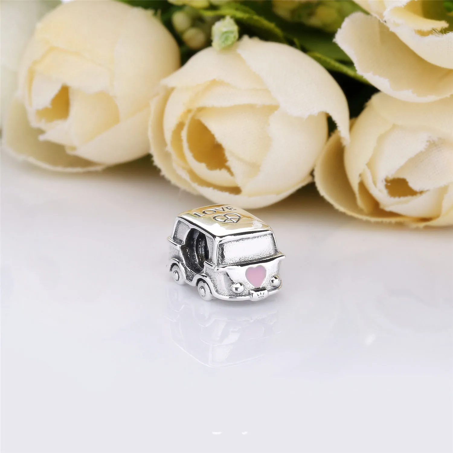 Pandora Old school van silver charm with pink enamel - 797871EN160