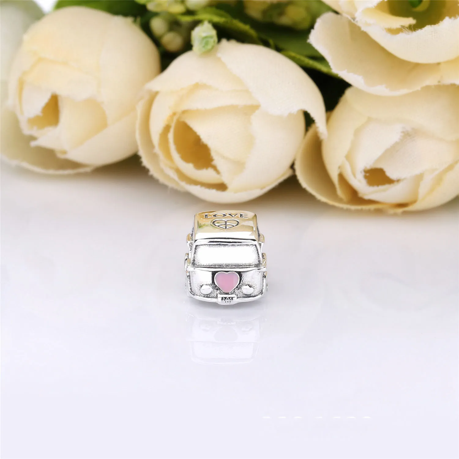 Pandora Old school van silver charm with pink enamel - 797871EN160