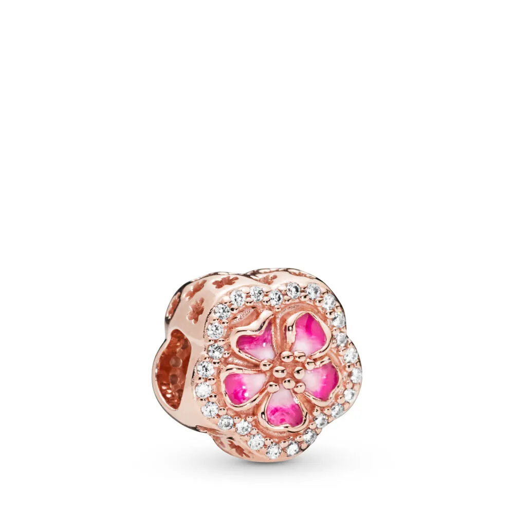 pandora rosa funklende ferskenblomst charm 788079cz