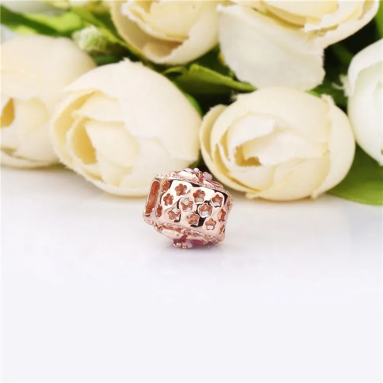 Pandora Rosa Funklende Ferskenblomst Charm - 788079CZ