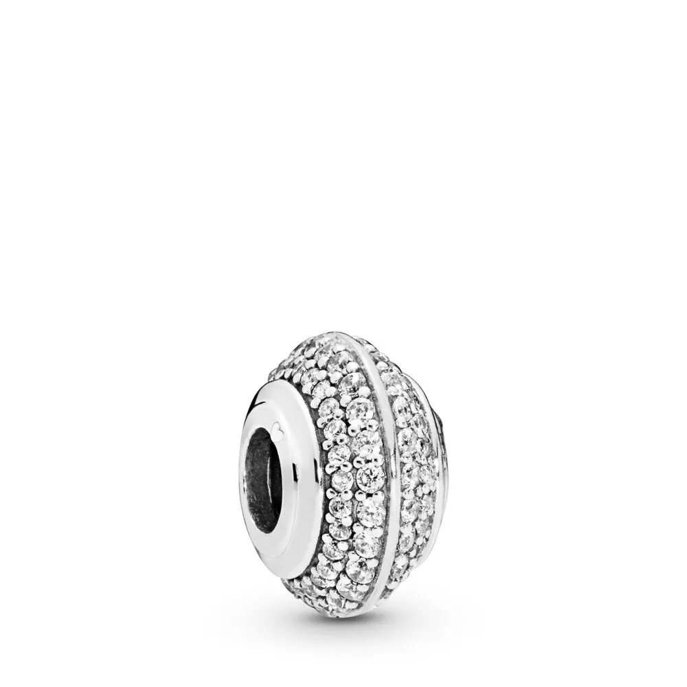 pandora sølv sjarm med klare cubic zirconia 798066cz