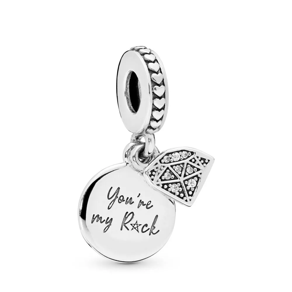 pandora youre my rock silver dingler med klare cubic zirconia 798102cz