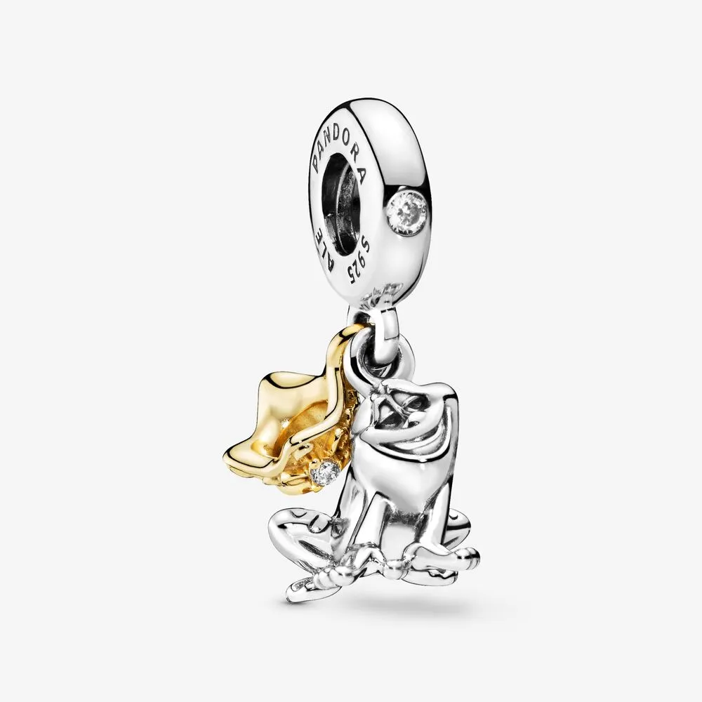 Disney Prince frosk sterling sølv og Pandora Shine dingler med klare cubic zirconia - 768235CZ