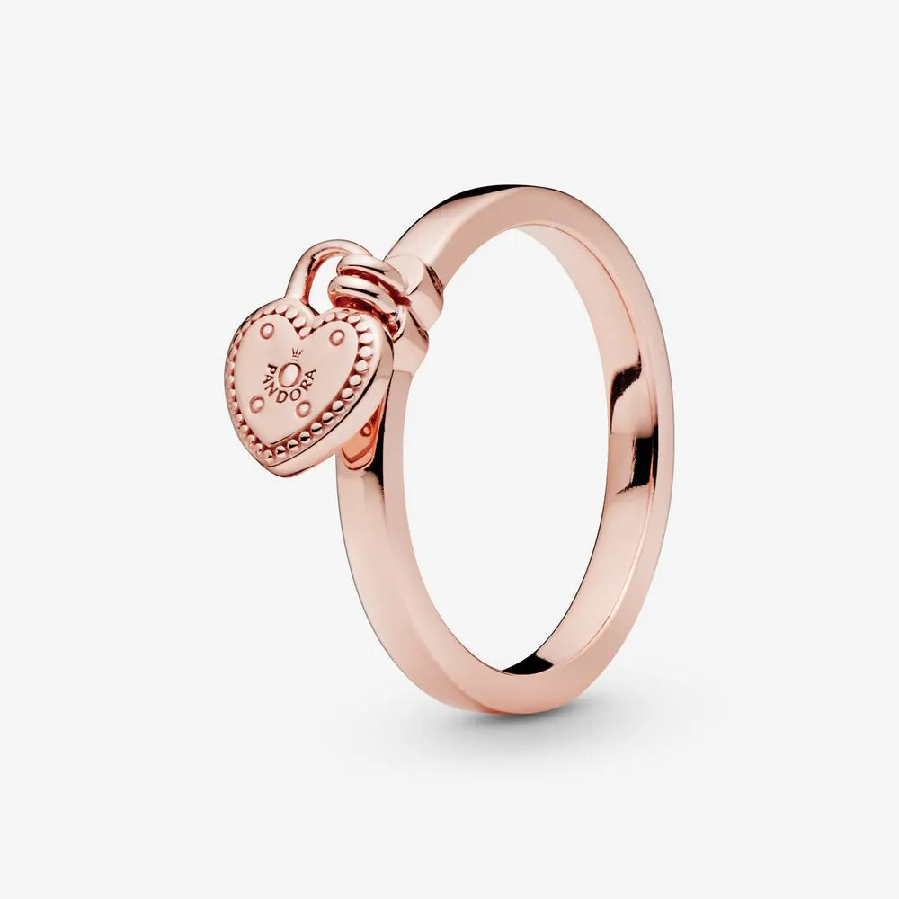 Heart padlock Pandora Rose ring - 186571