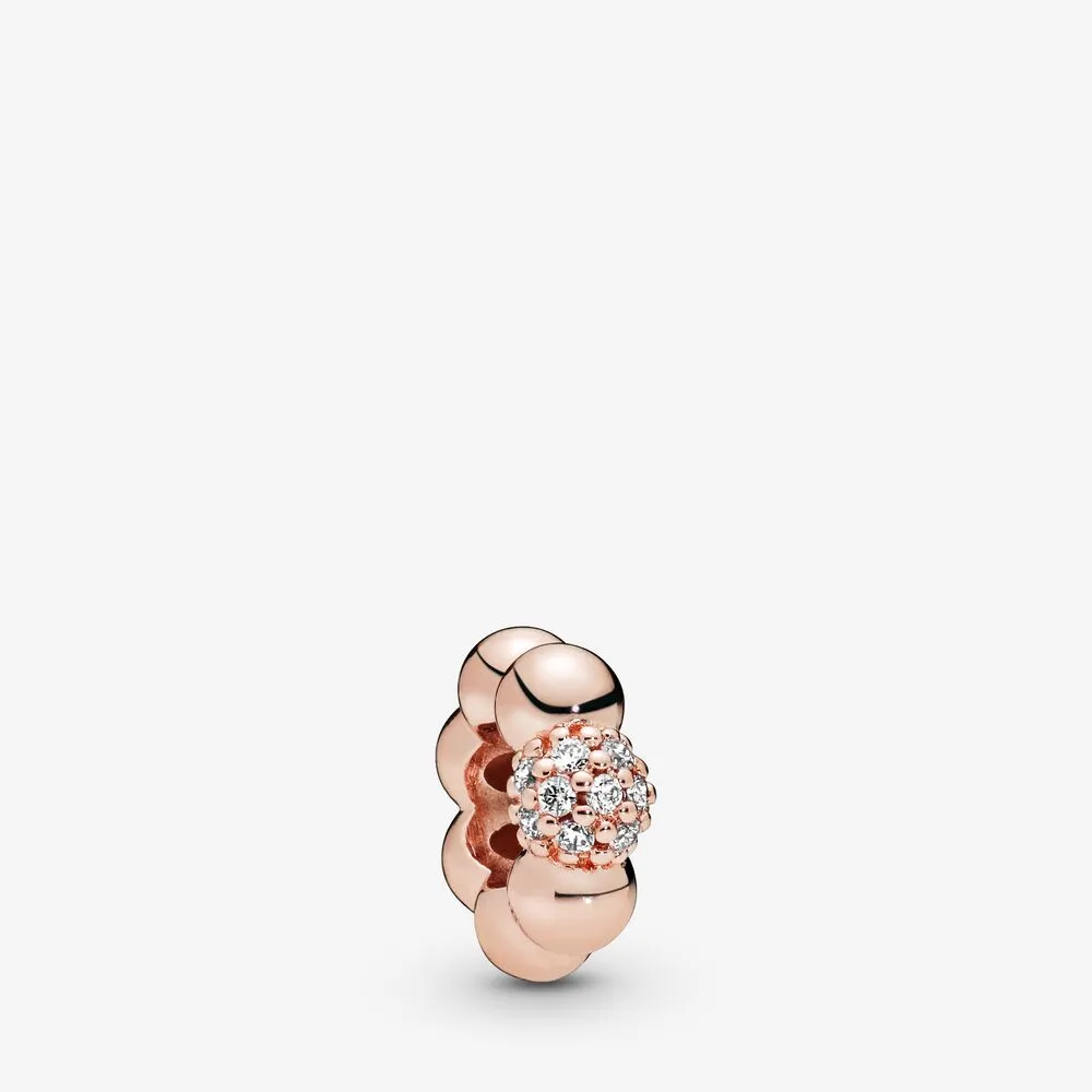 Pandora Polert og Pavé Sølvkuler Mellomledd Charm - 788310CZ