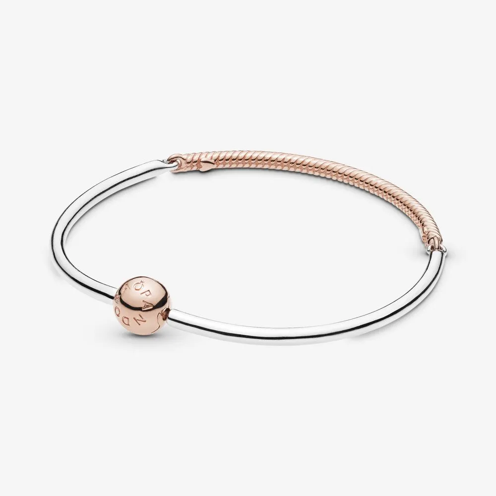 pandora rose and silver bangle 588143