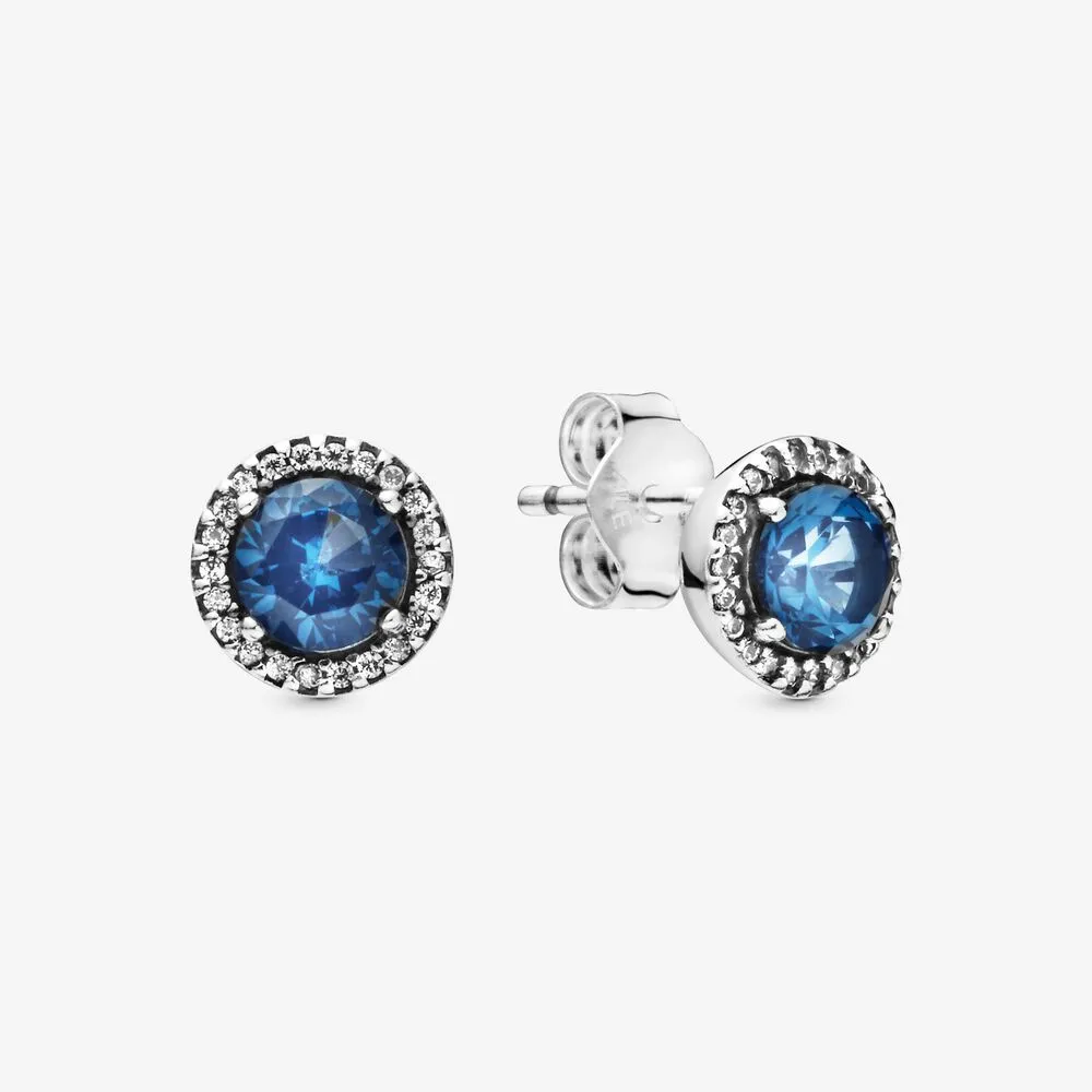 Pandora Blue Round Sparkle øredobber - 296272C01