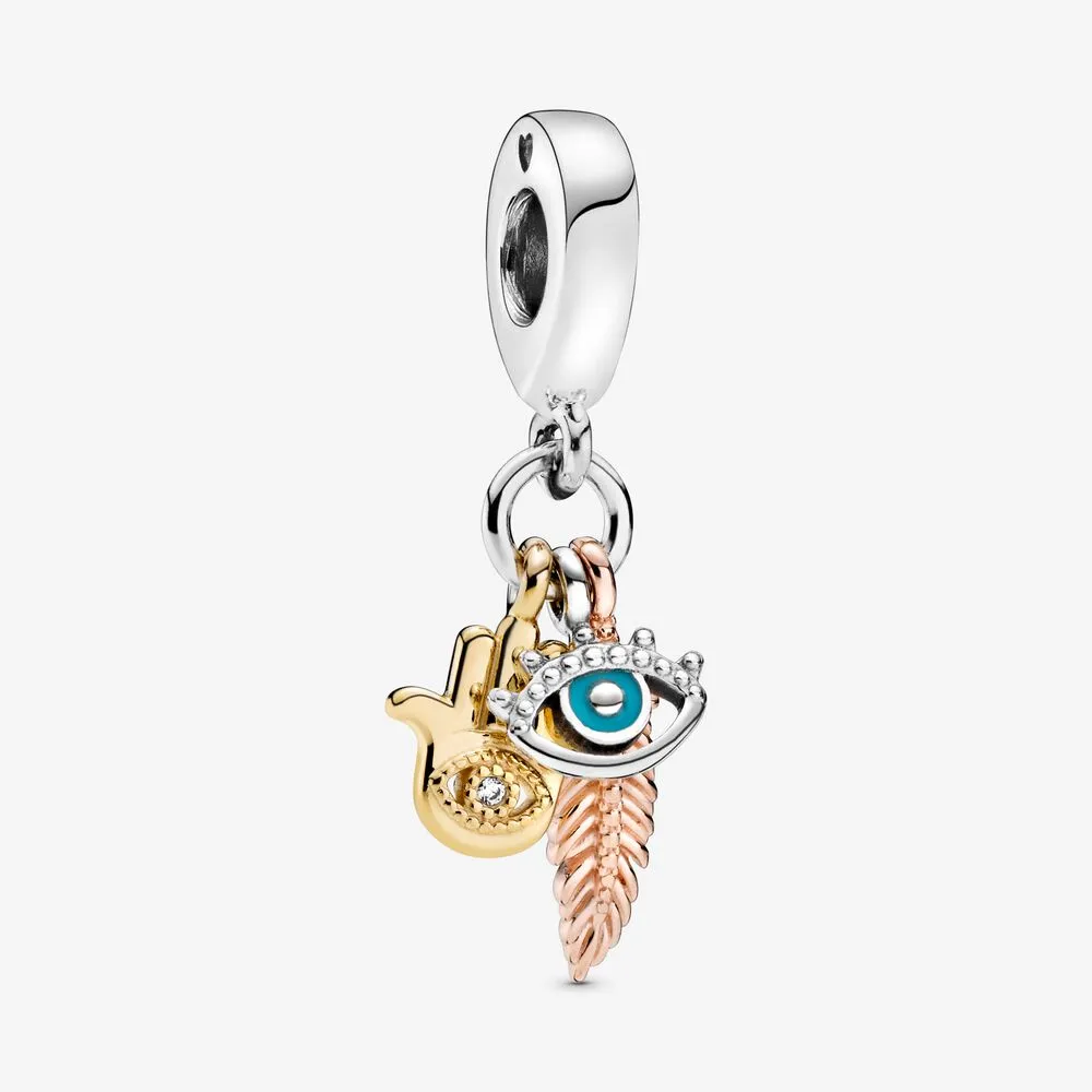 PANDORA Hamsa, All-seeing Eye & Feather Spirituality Dangle Charm - 768785C01