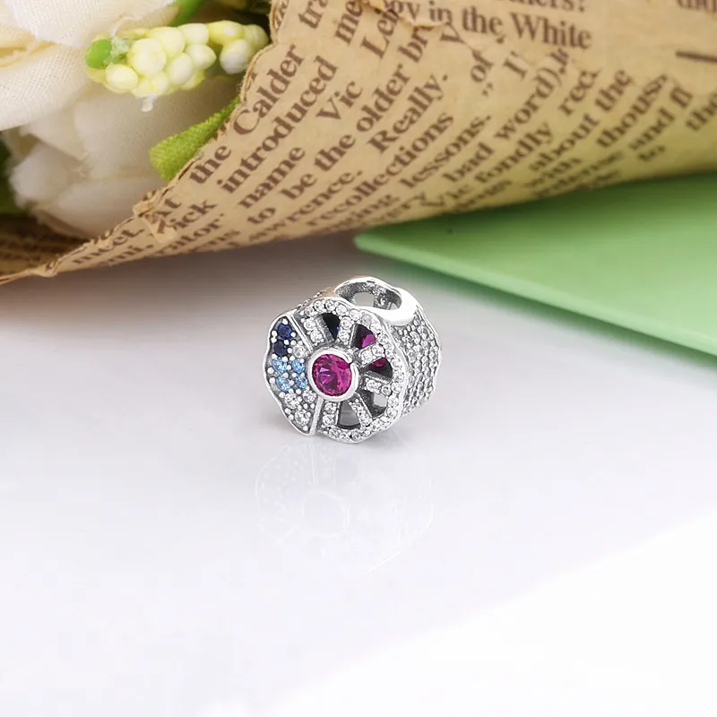 Pandora Blå og Rose Vifte Charm - 798178CZMX