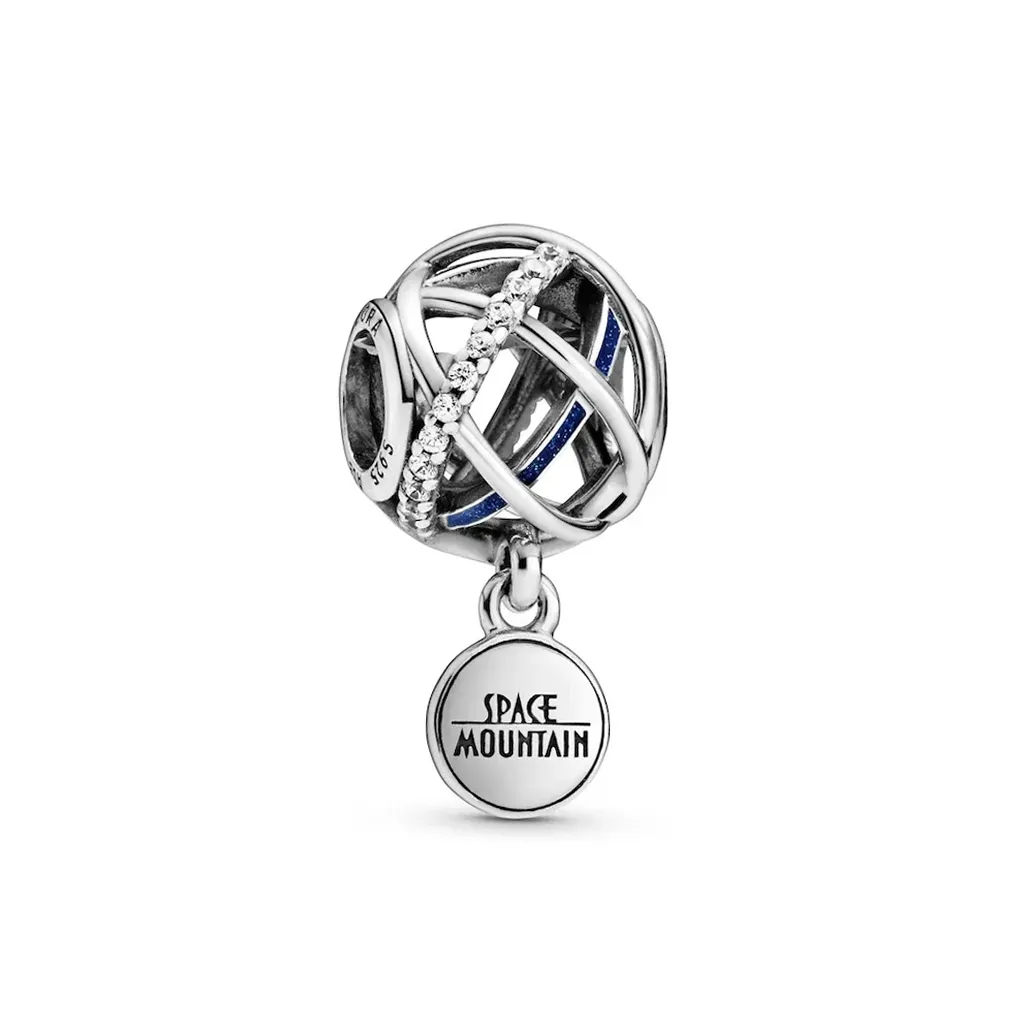 pandora disney parks space mountain sterling silver charm with clear cubic zirconia and blue enamel 798633c01