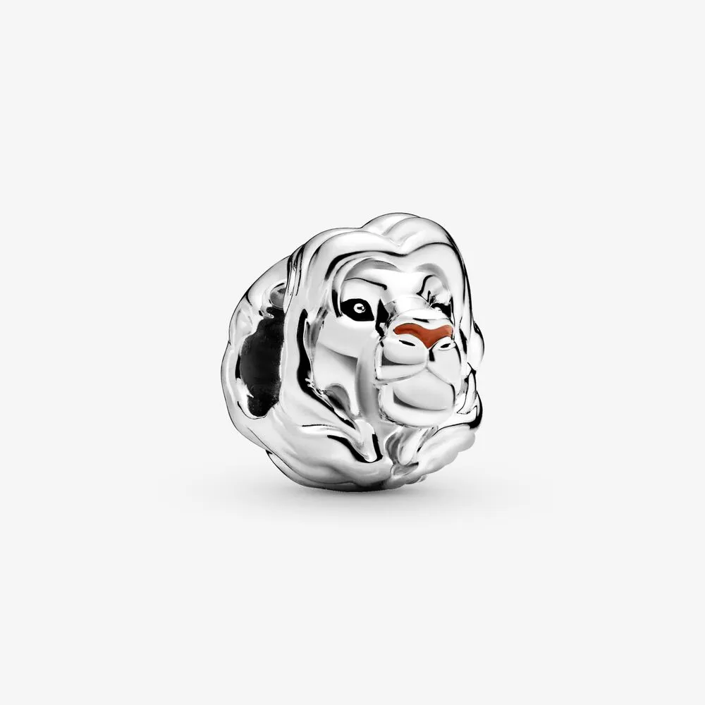 pandora disney simba silver charm with black and brown enamel 798049enmx