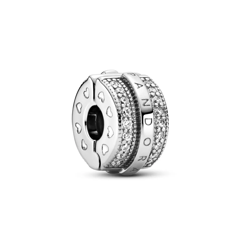 Pandora Funklende Pavé Rader og Logo Klemmecharm - 799042C01