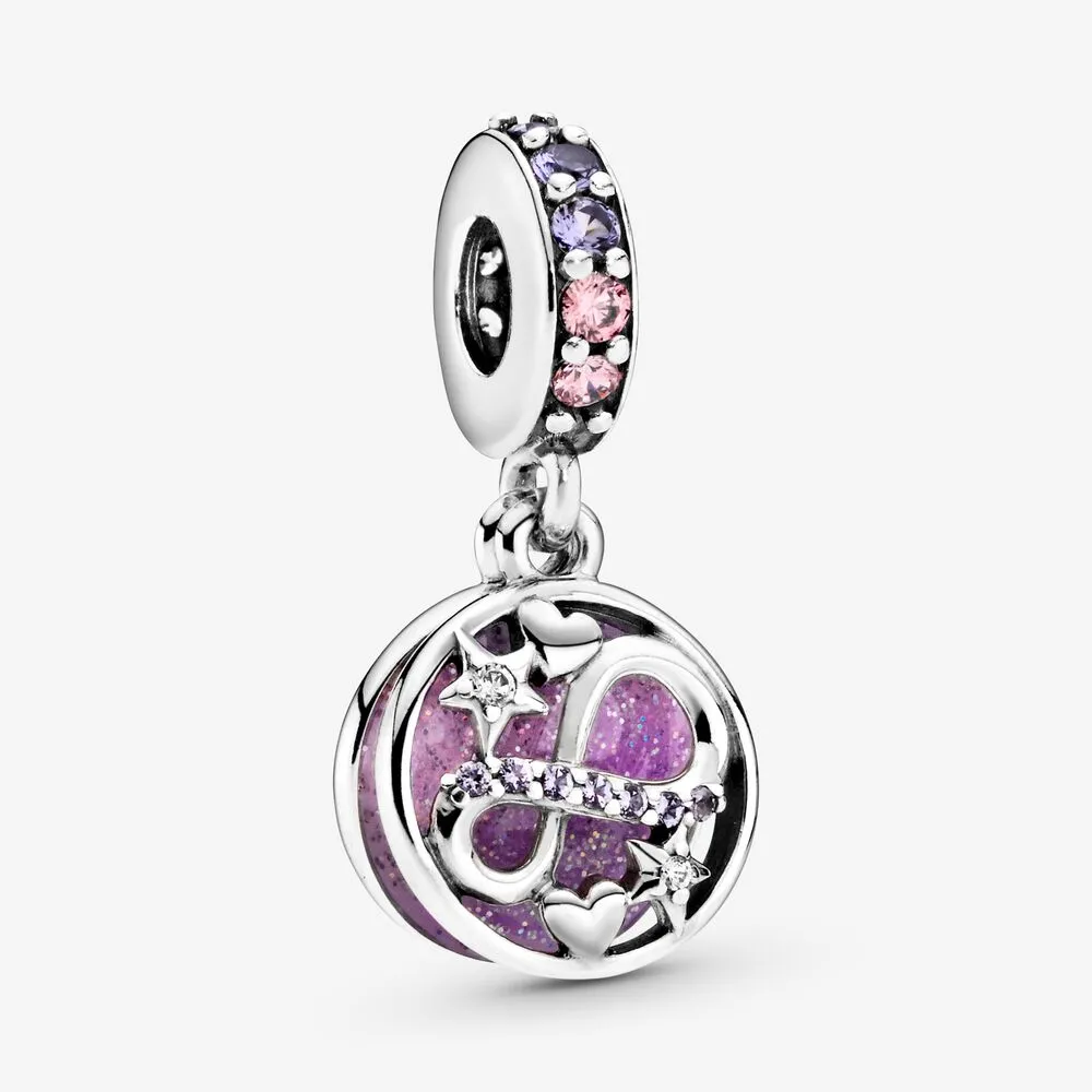 Pandora Glitrende Evighetshjerter og Stjerner Hengende Charm - 798829C01