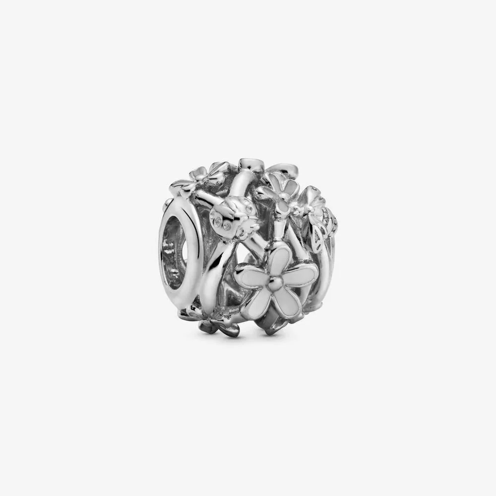 pandora openwork silver daisy flower charm 788772c02