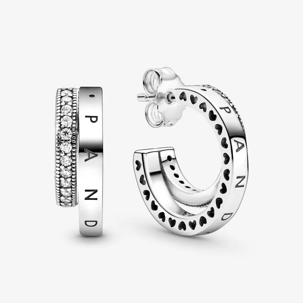 pandora pavé doble øreringer 299056c01