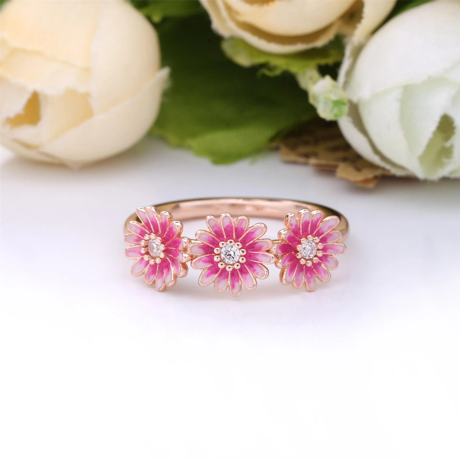 Pandora Trio av Rosa Tusenfryd Ring - 188792C01