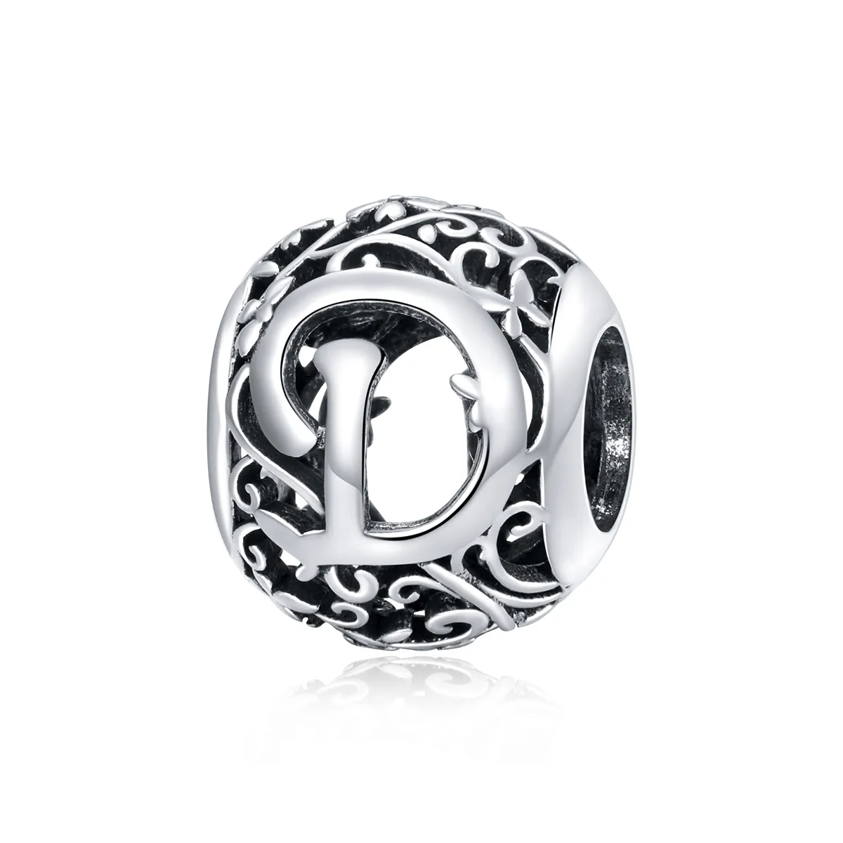 pandora style openwork flower letter d charm scc1444 d