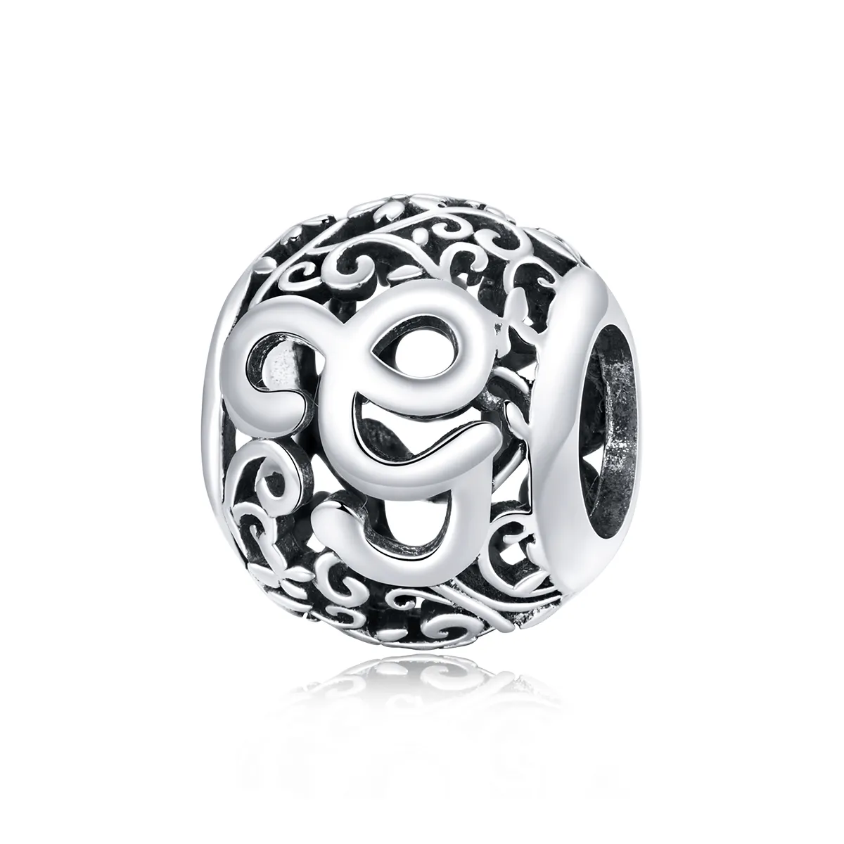 Pandora Style Openwork Flower Letter G Charm - SCC1444-G