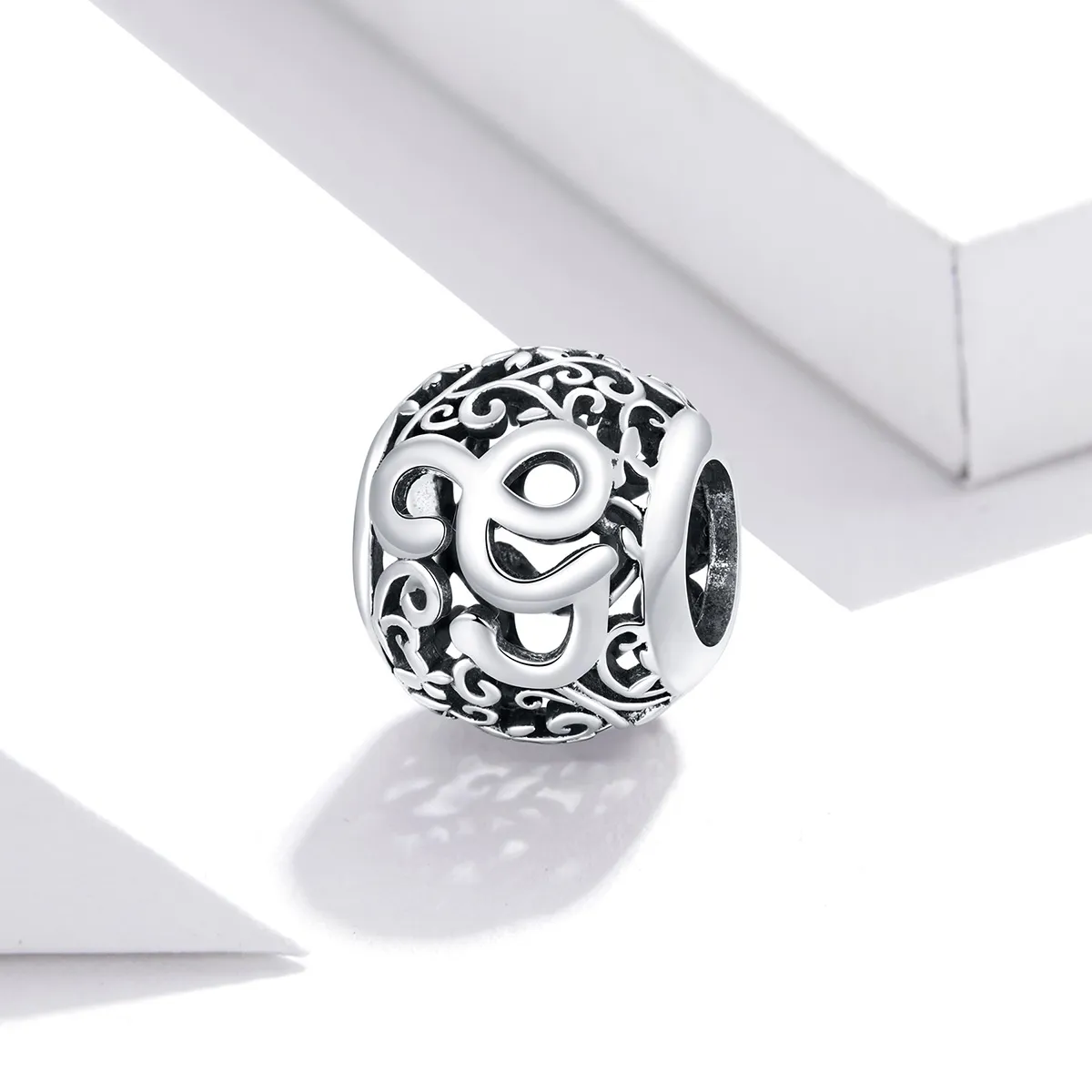 Pandora Style Openwork Flower Letter G Charm - SCC1444-G