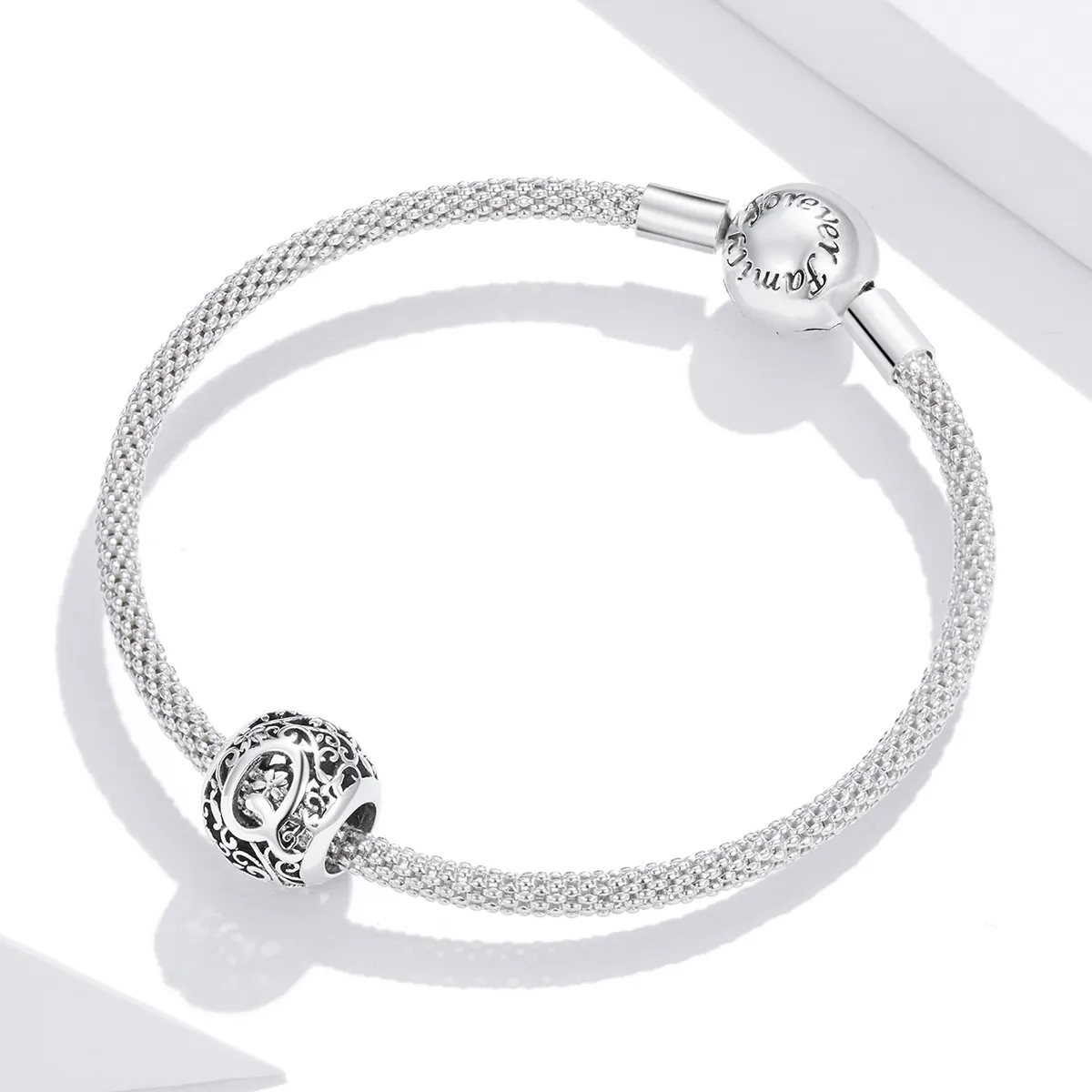 Pandora Style Openwork Flower Letter Q Charm - SCC1444-Q