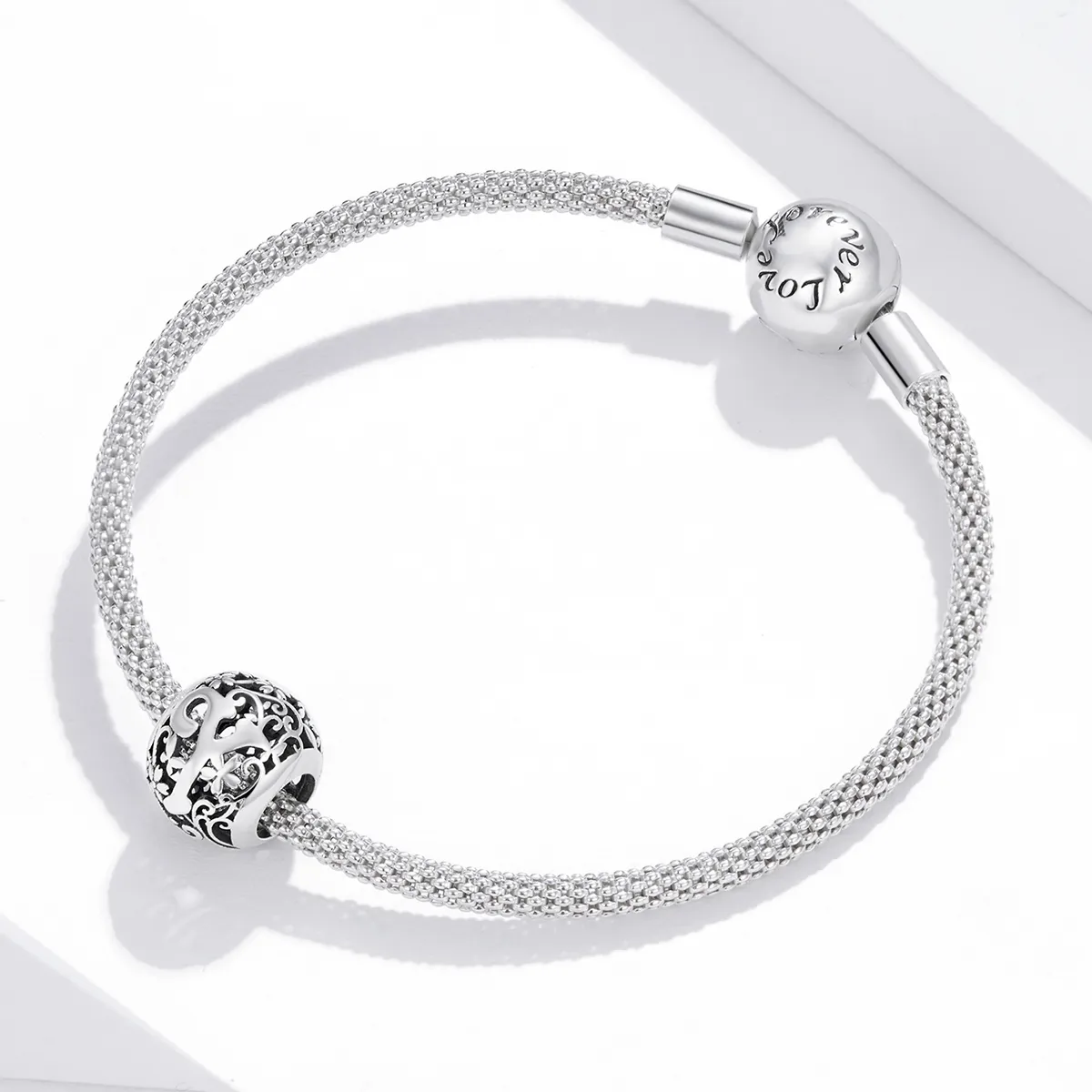 Pandora Style Openwork Flower Letter Y Charm - SCC1444-Y