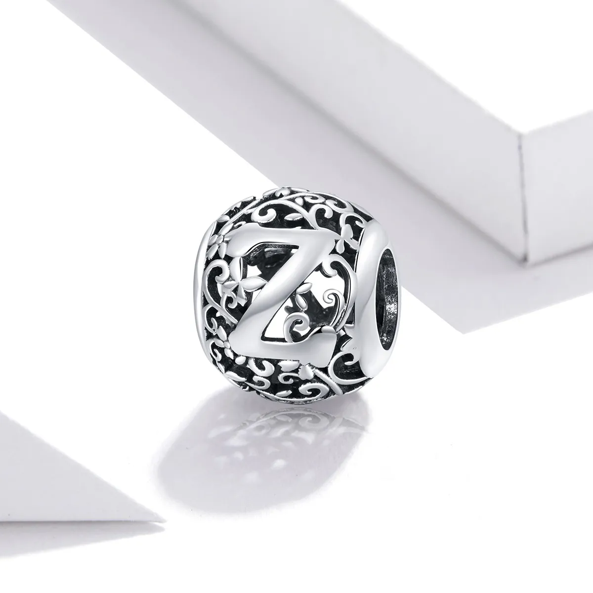 Pandora Style Openwork Flower Letter Z Charm - SCC1444-Z