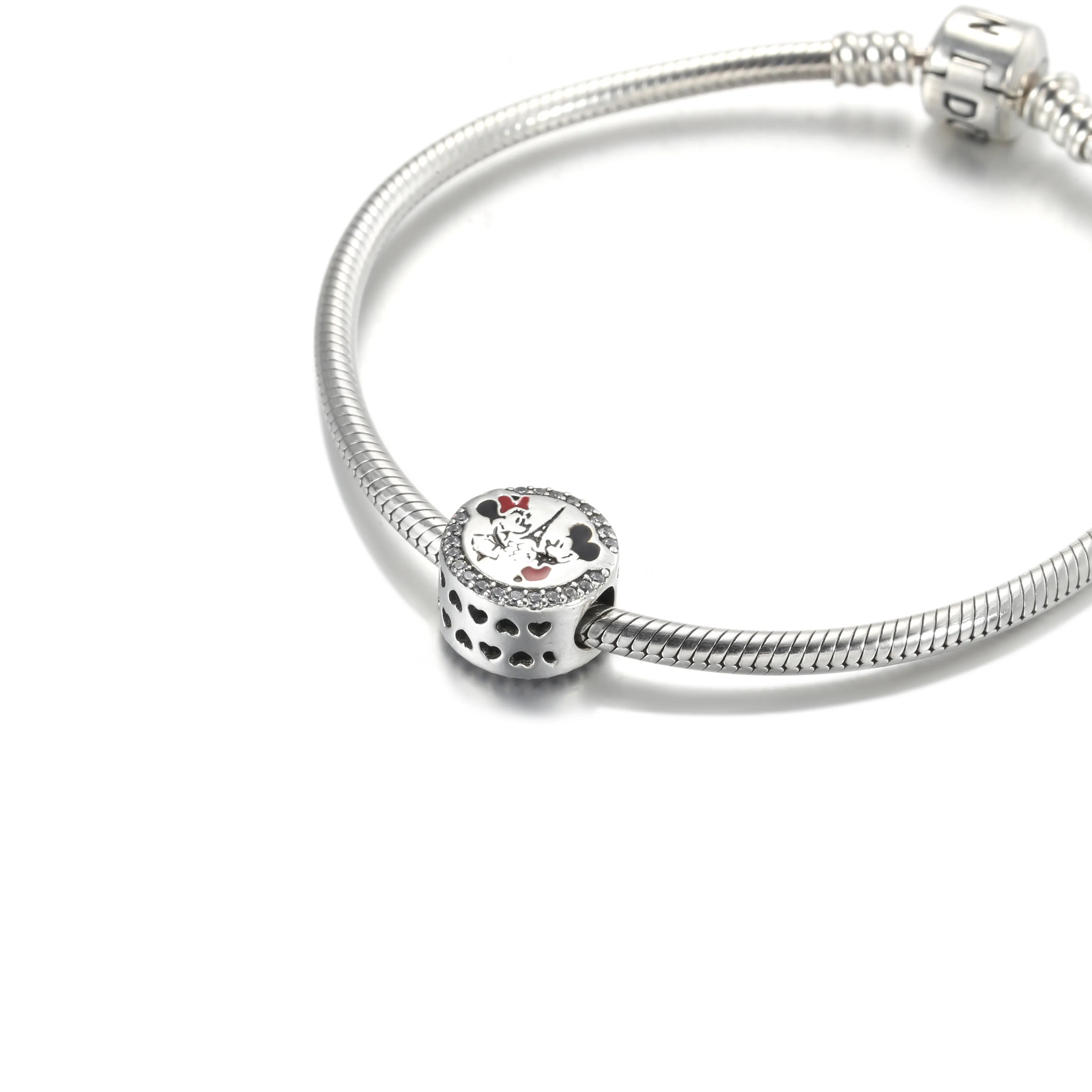 Pandora Disney Parks Disneyland Paris Mikke Mus og Minni Mus Eiffeltårnet Charm - 799283C01