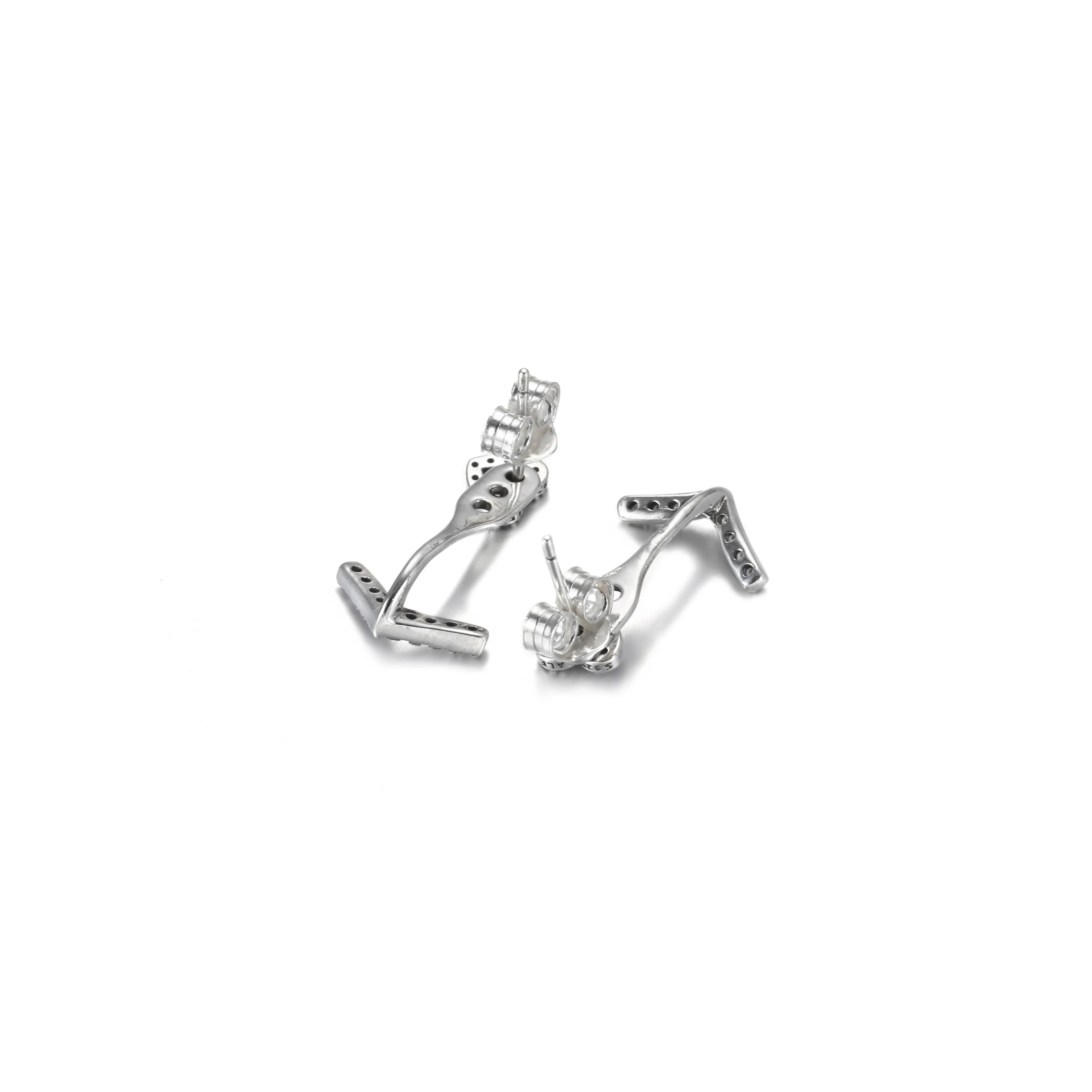 PANDORA Sparkling Wishbone Heart Stud Earrings - 299280C01