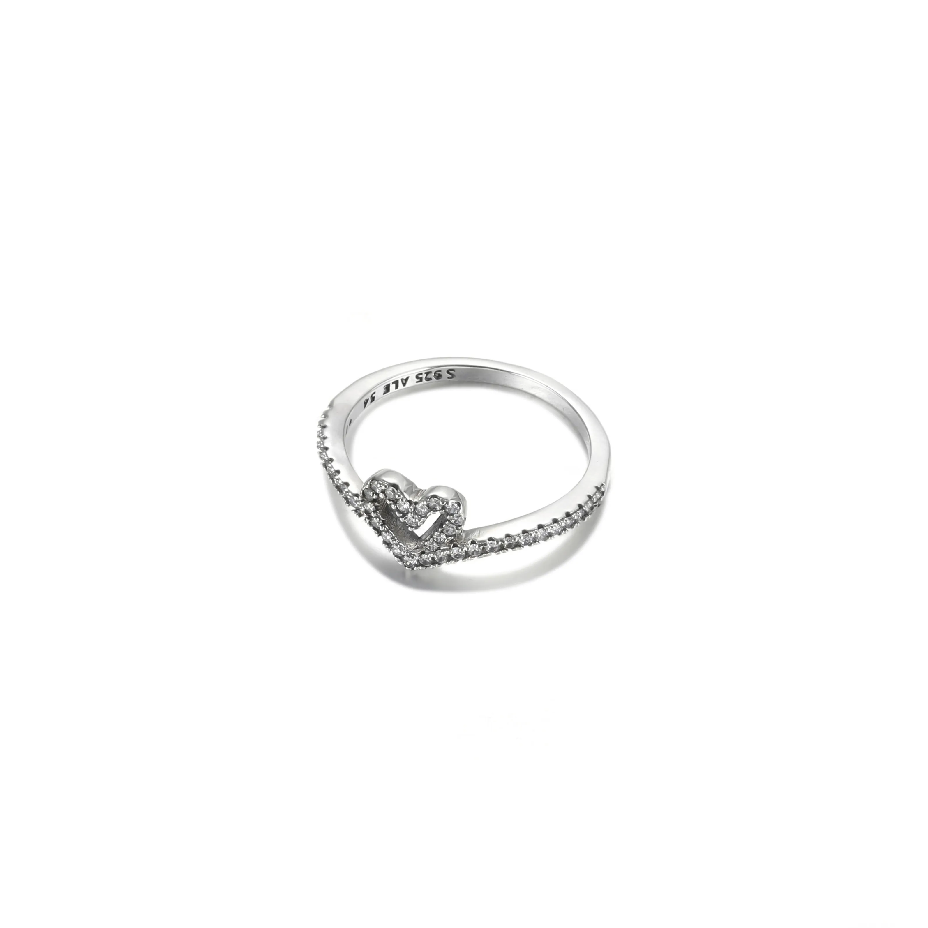 PANDORA Sparkling Wishbone Heart Ring - 199302C01