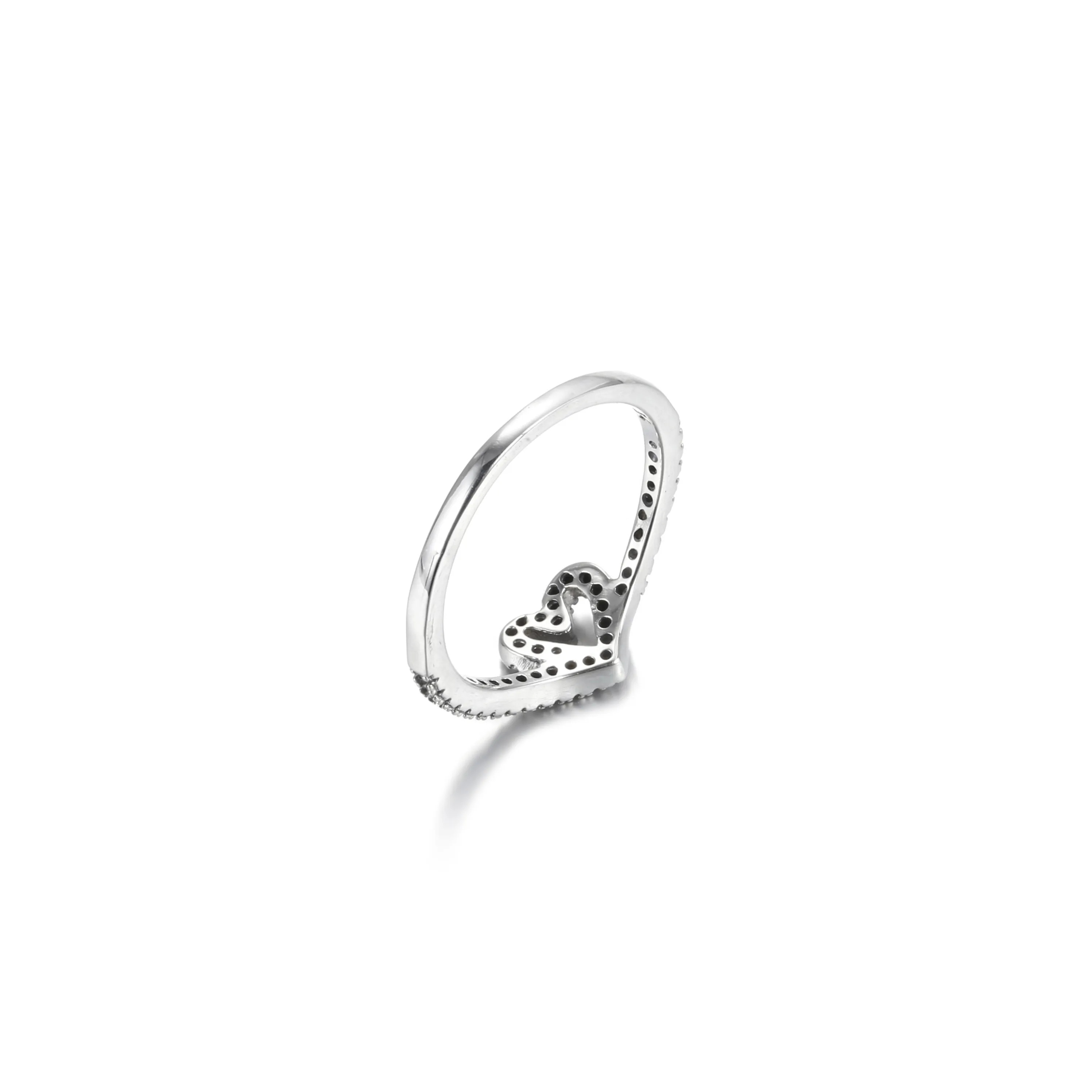 PANDORA Sparkling Wishbone Heart Ring - 199302C01