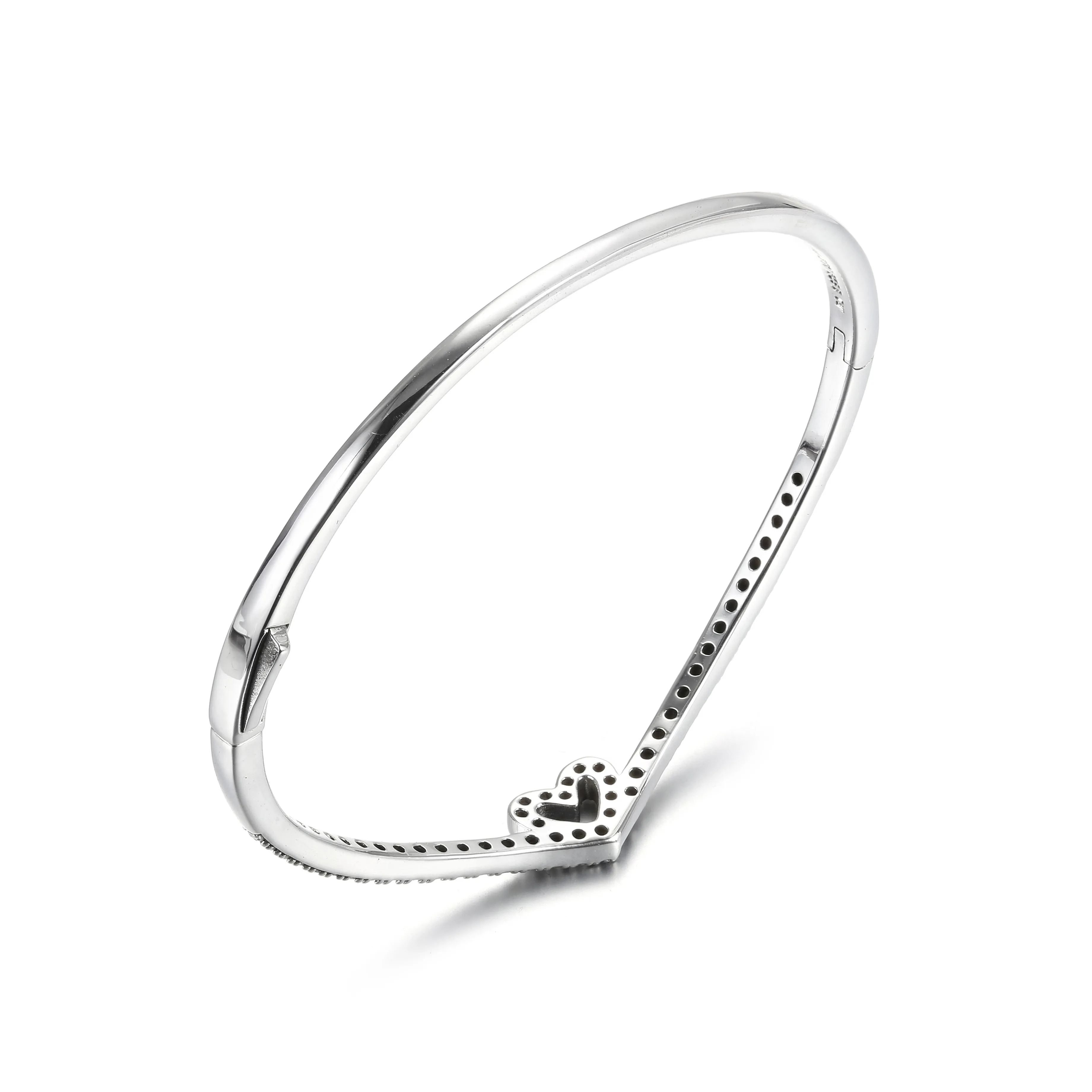 Pandora Funklende Ønskebeinhjerte Bangle - 599297C01