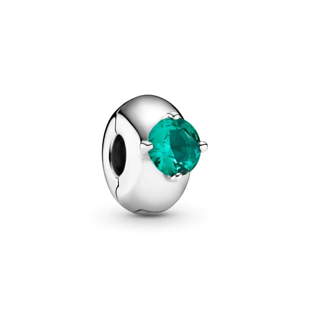 Pandora Grønn Rund Solitaire Klemmecharm - 799204C03