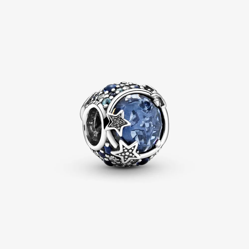 pandora himmelblå funklende stjerner charm 799209c01