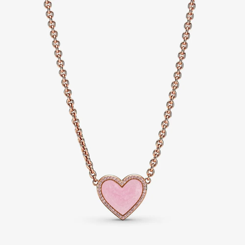 Pandora Rosa Virvel Hjerte Collier Halskjede - 389279C01