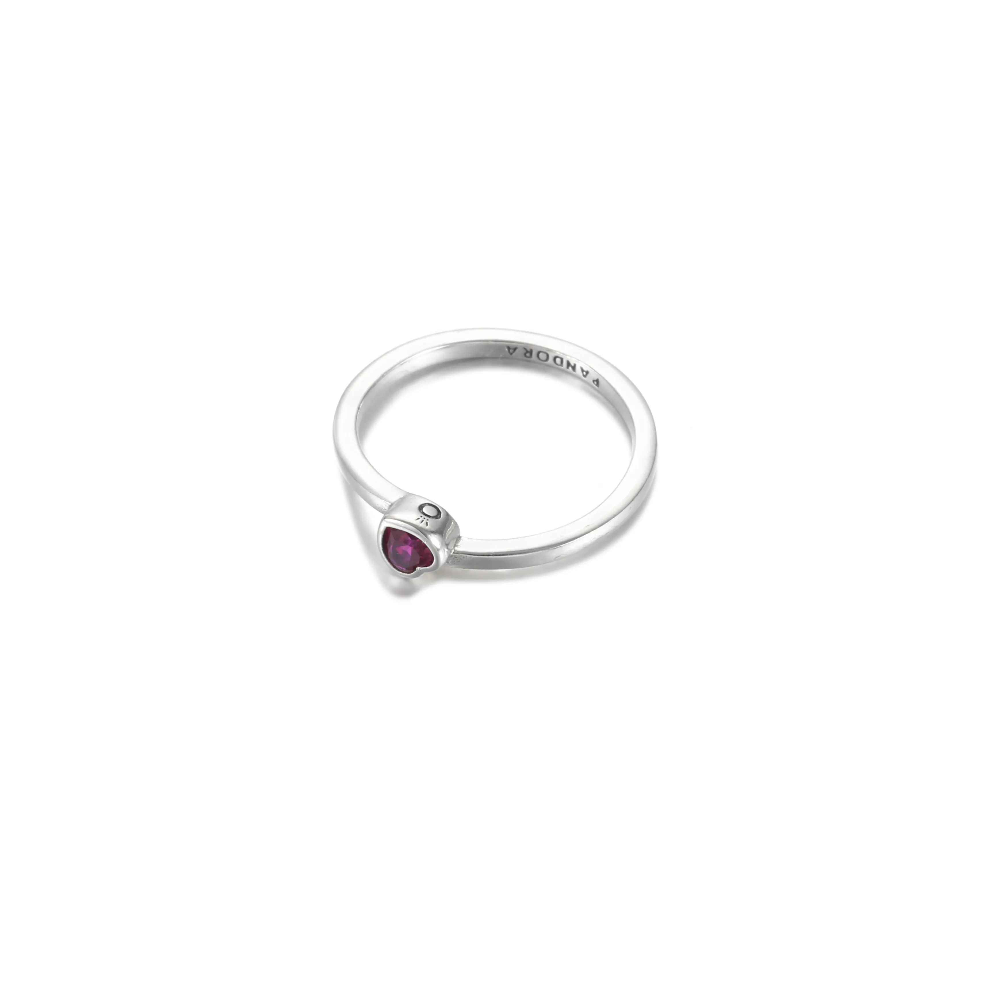 Pandora Rødt Skråstilt Hjerte Solitaire Ring - 199267C01