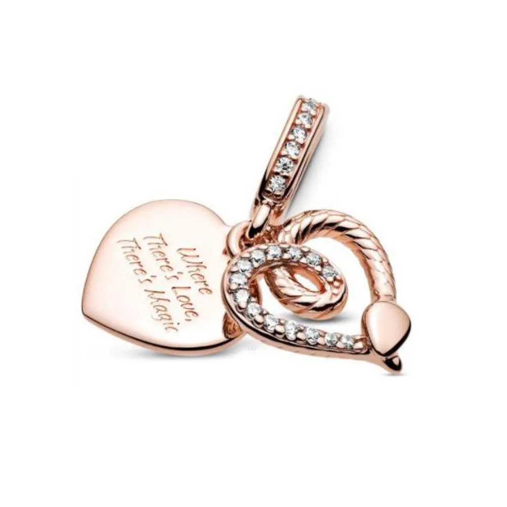 PANDORA Snake & Heart Dingle Charm - 789086C01