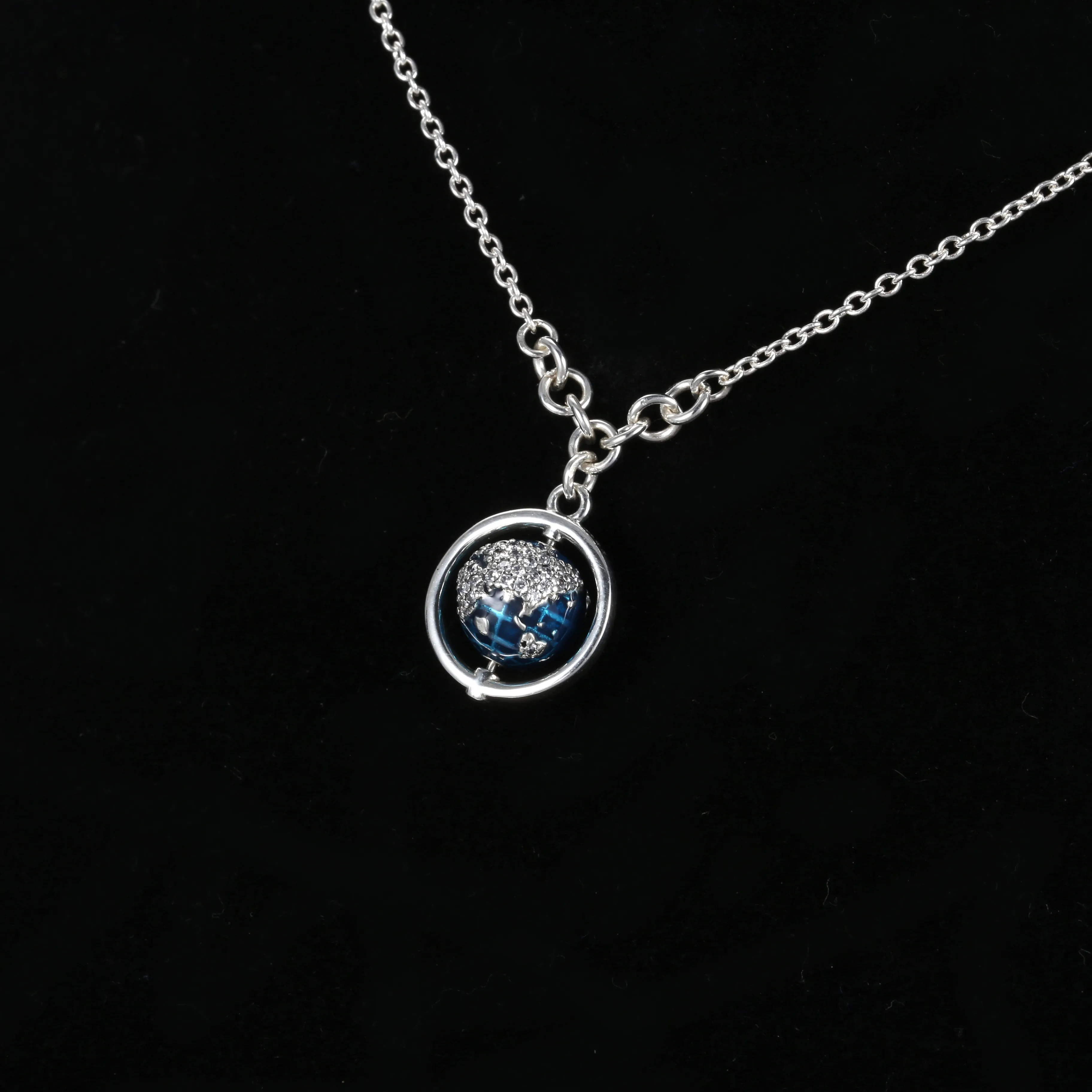 Pandora Snurrende Blå Planet Collier Halskjede - 399235C01