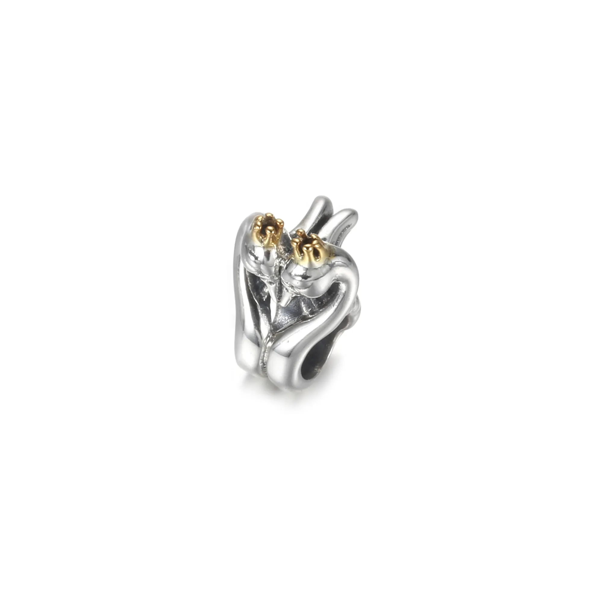 Pandora Tofarget Svaner og Hjerter Charm - 799315C00