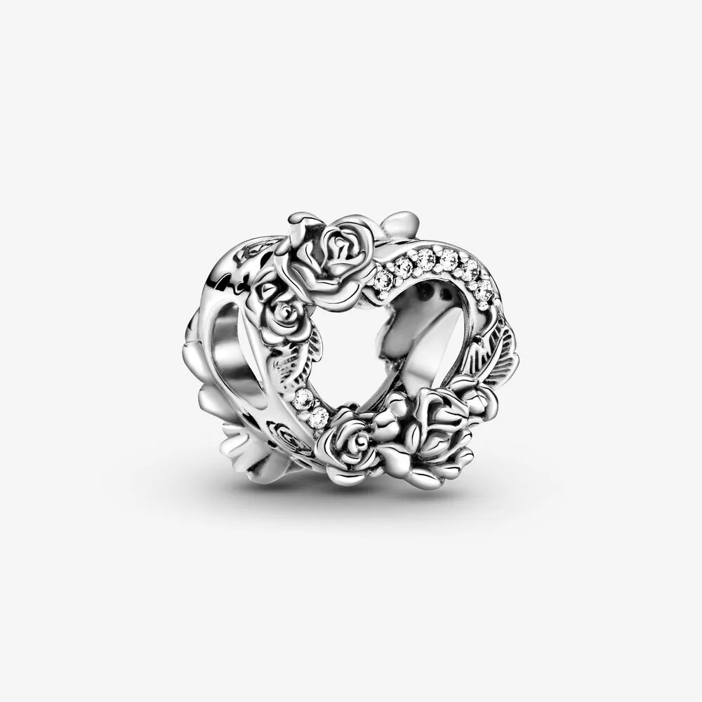 Pandora Åpent Hjerte og Roseblomster Charm - 799281C01