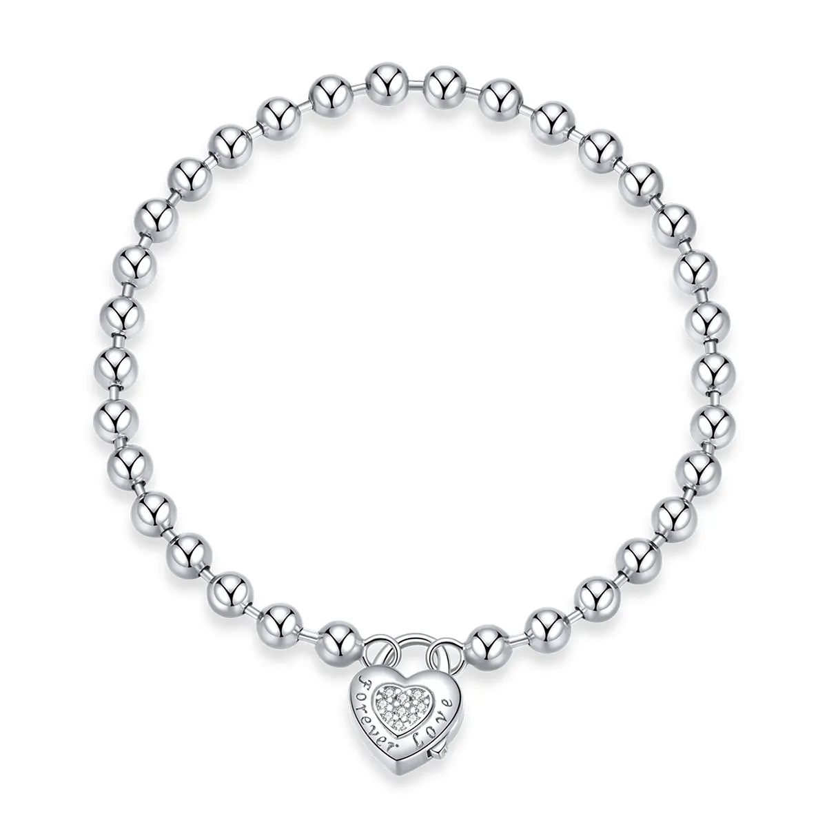 Pandora Style Silver Bead Chain armbånd - SCB203